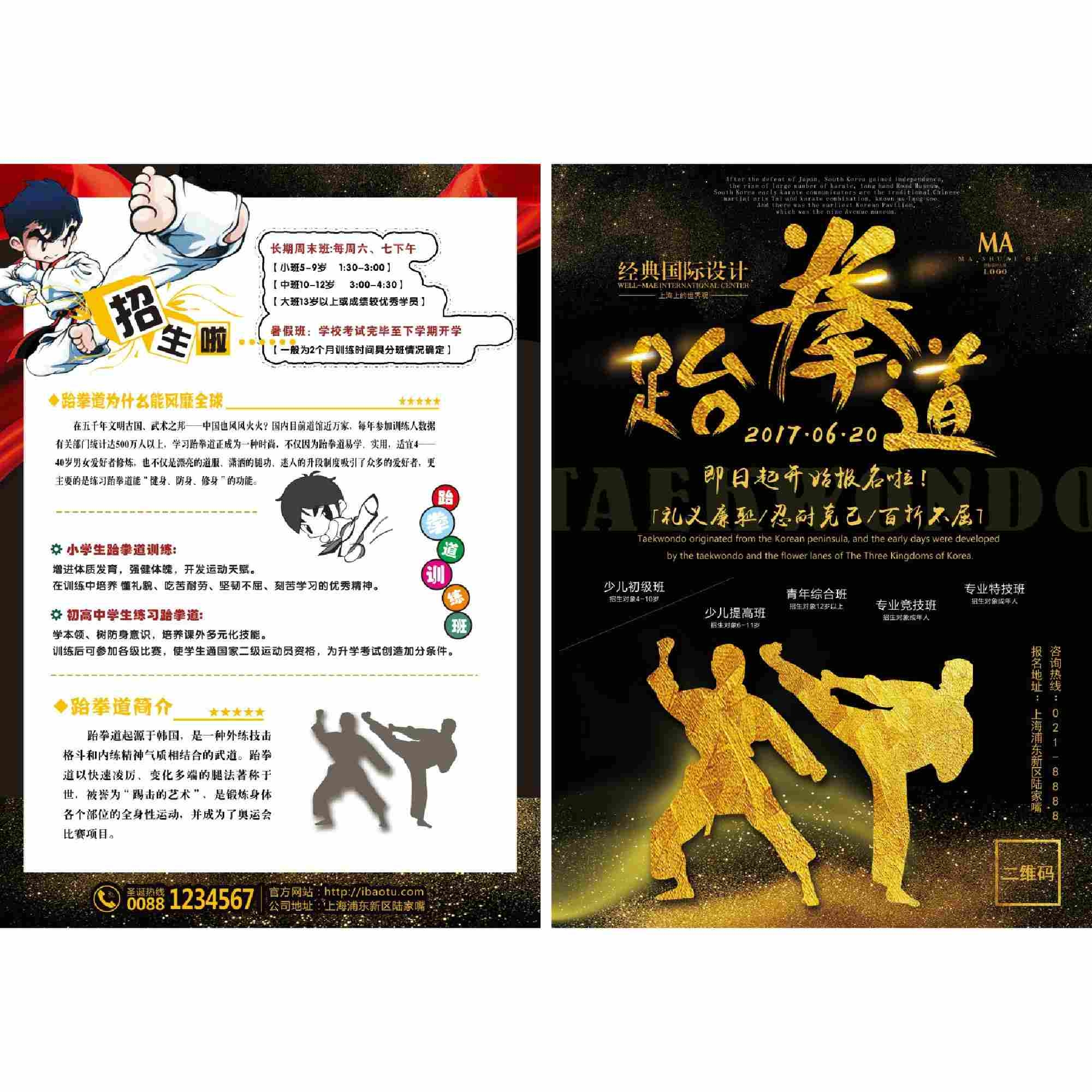 跆拳道馆DM宣传单页