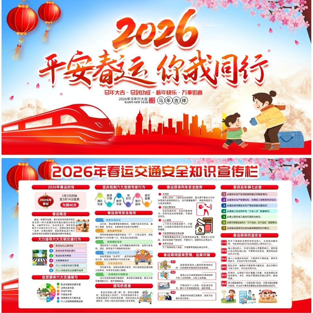2026年春运交通安全知识宣传栏展板 (16)