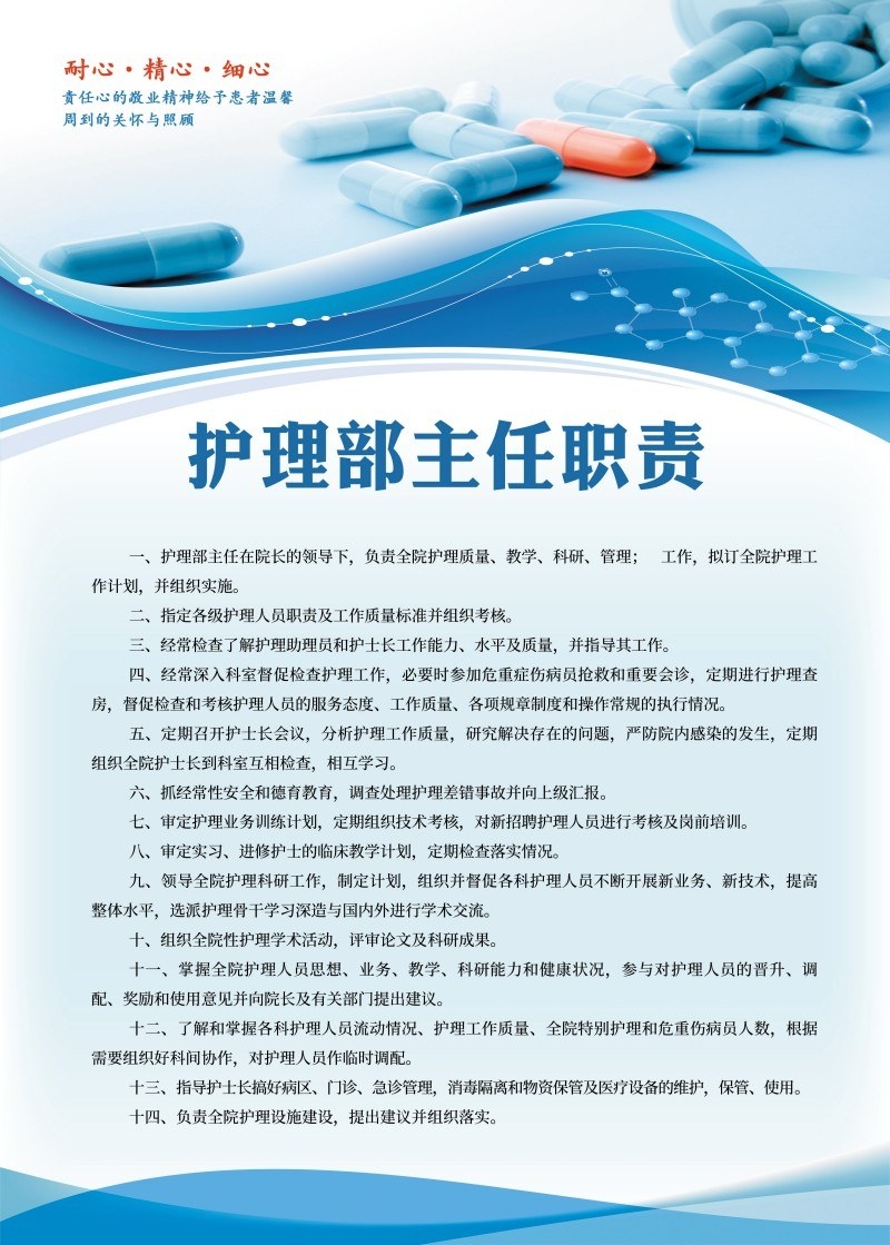 诊所医院护理部主任职责制度牌