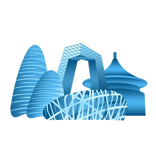 天坛剪影线稿免抠矢量素材