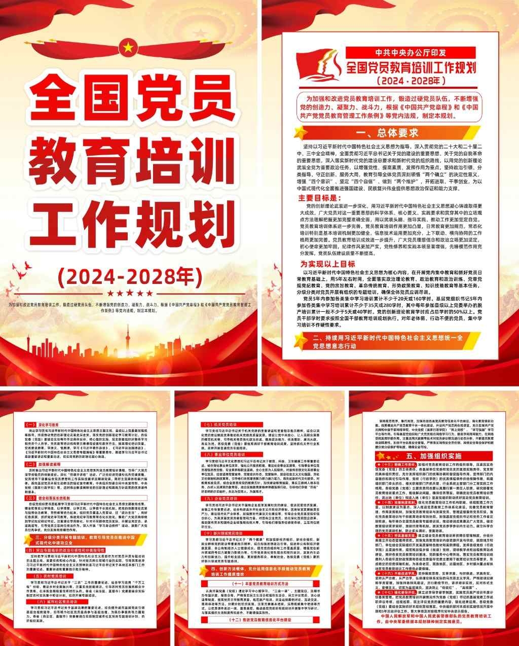 全国党员教育培训工作规划海报套图挂画23
