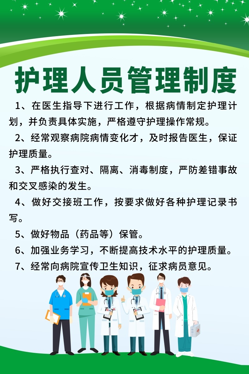 诊所医院护理人员管理制度牌