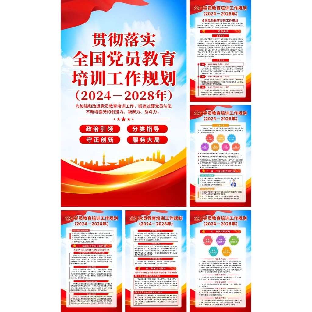 全国党员教育培训工作规划挂画海报套图