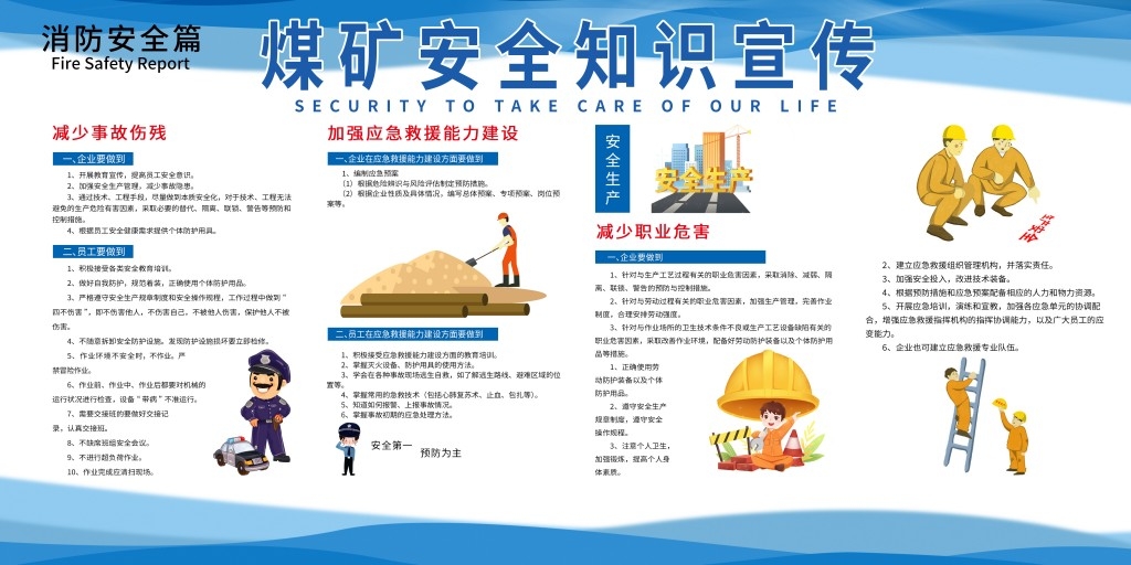 简约煤矿安全知识宣传展板