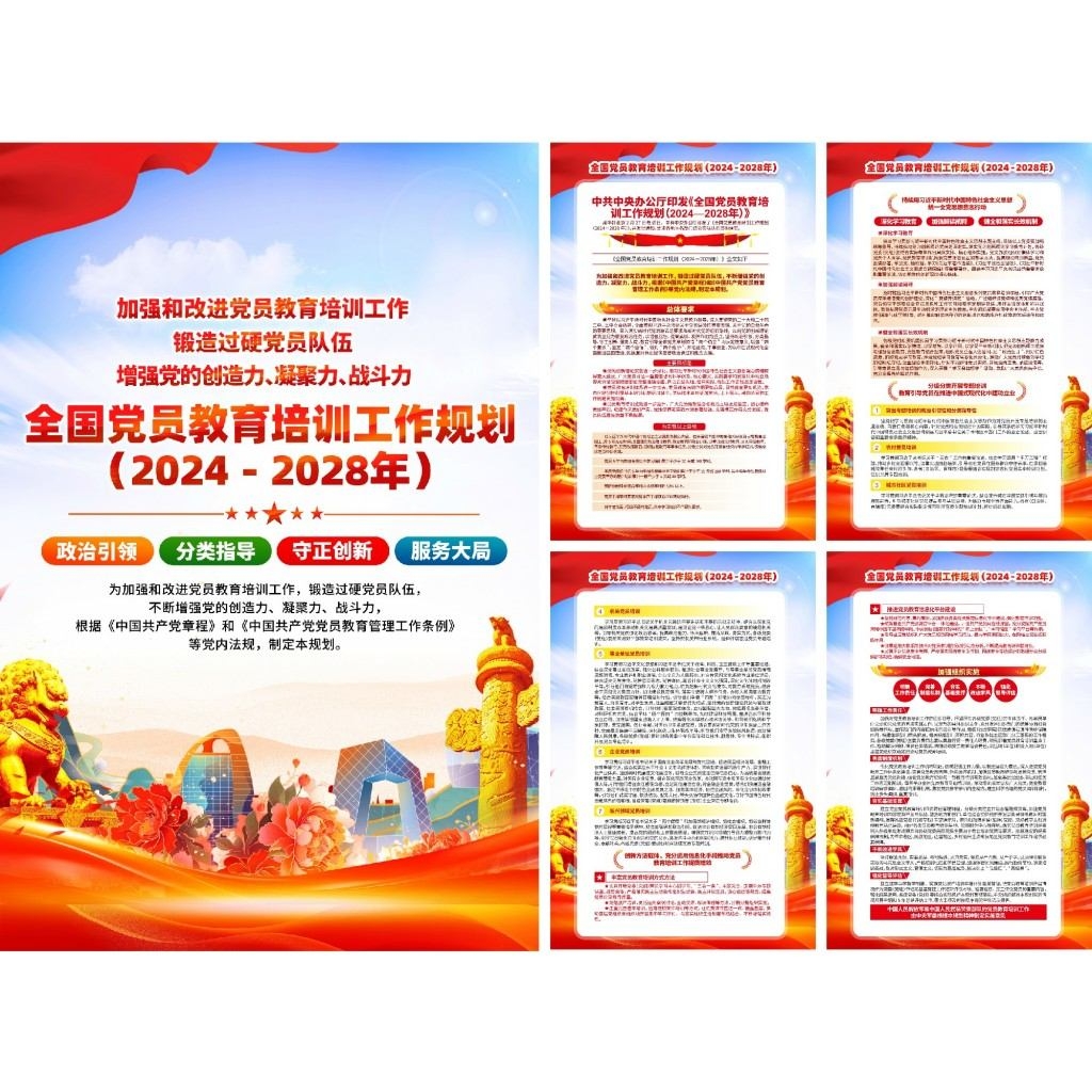 全国党员教育培训工作规划海报套图挂画