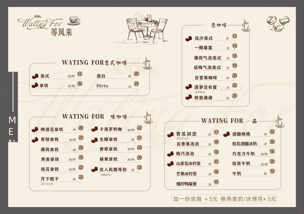 精致高端咖啡菜单