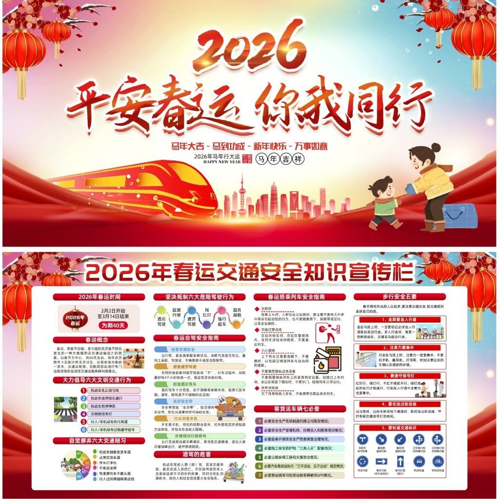 2026年春运交通安全知识宣传栏展板 (14)