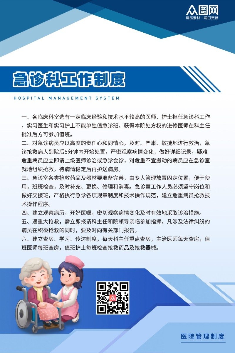 诊所医院急诊科工作制度牌