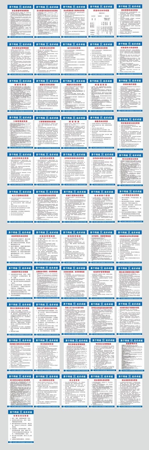 建筑工地中铁路桥公司岗位职责制度牌