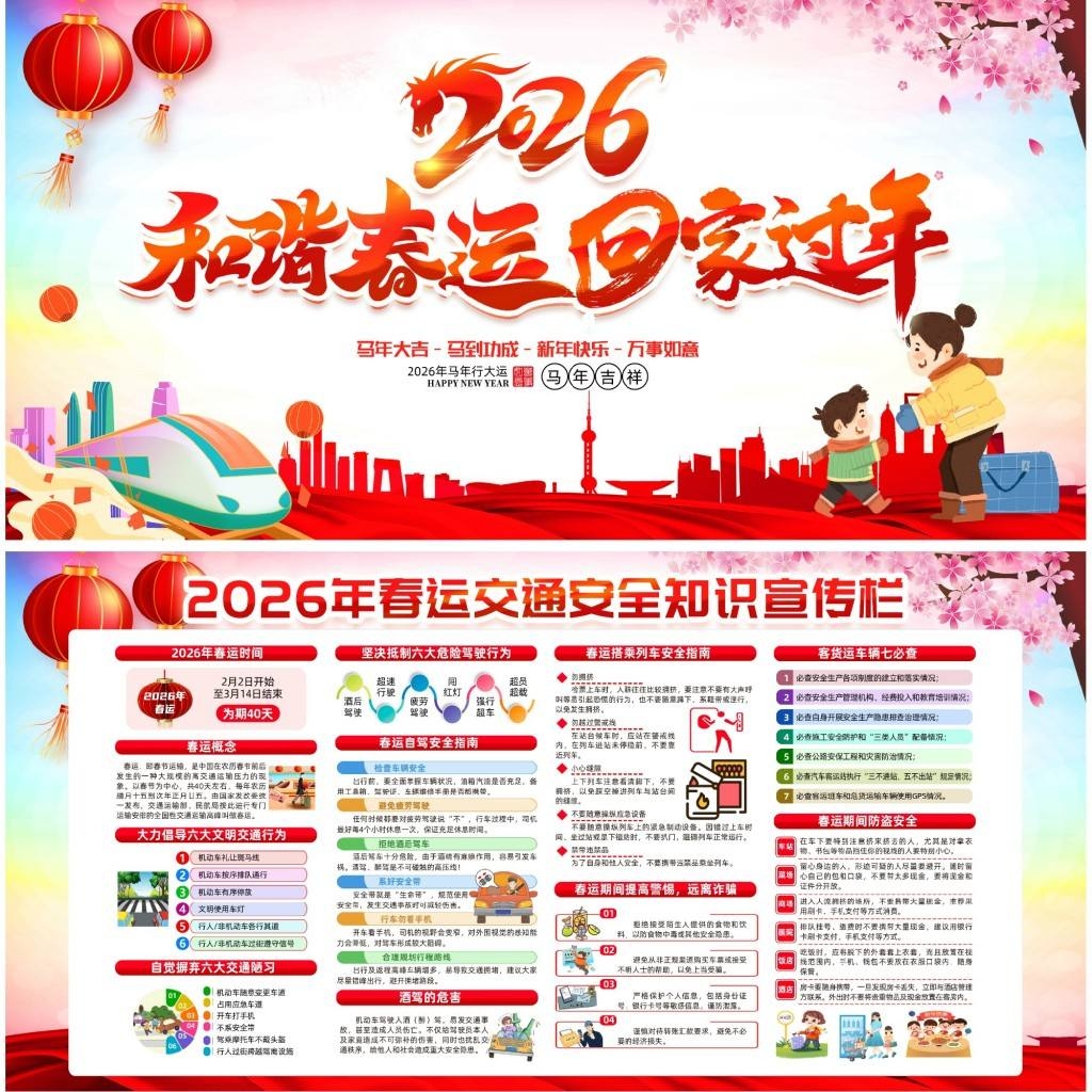 2026年春运交通安全知识宣传栏展板 (11)