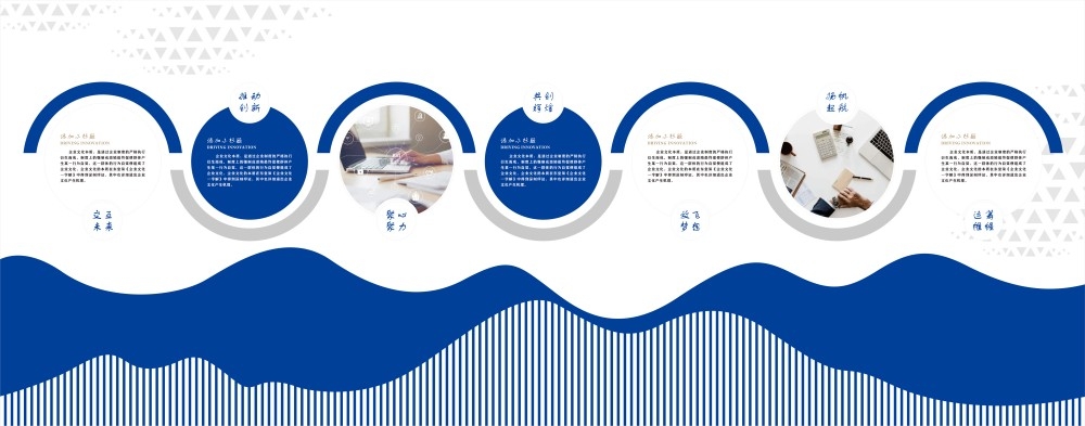 蓝色企业文化墙