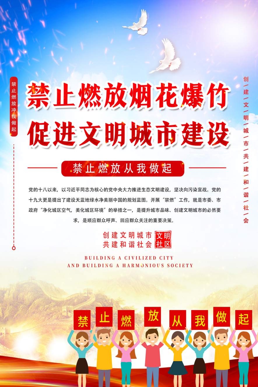 禁止燃放烟花爆竹海报