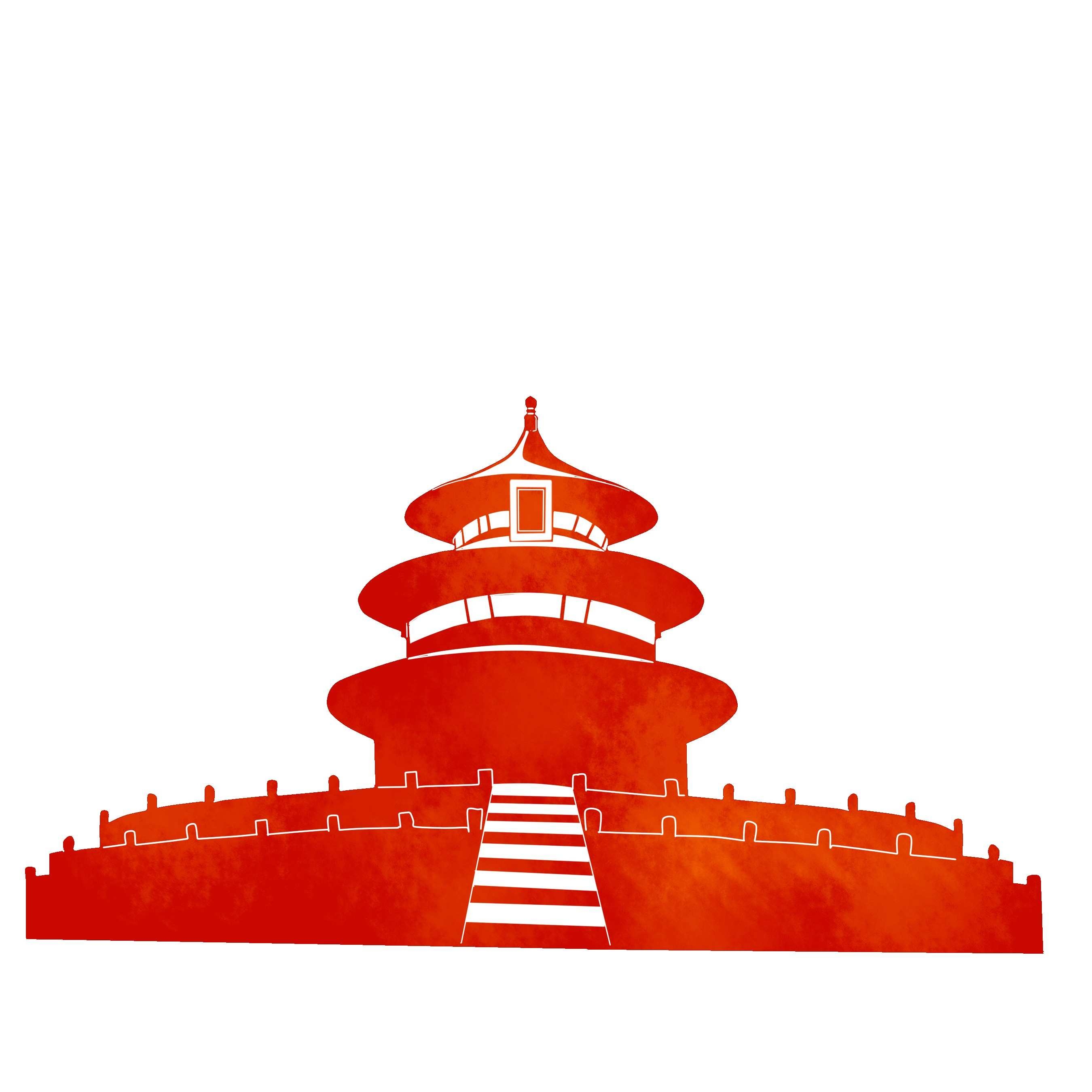 天坛剪影线稿免抠矢量素材