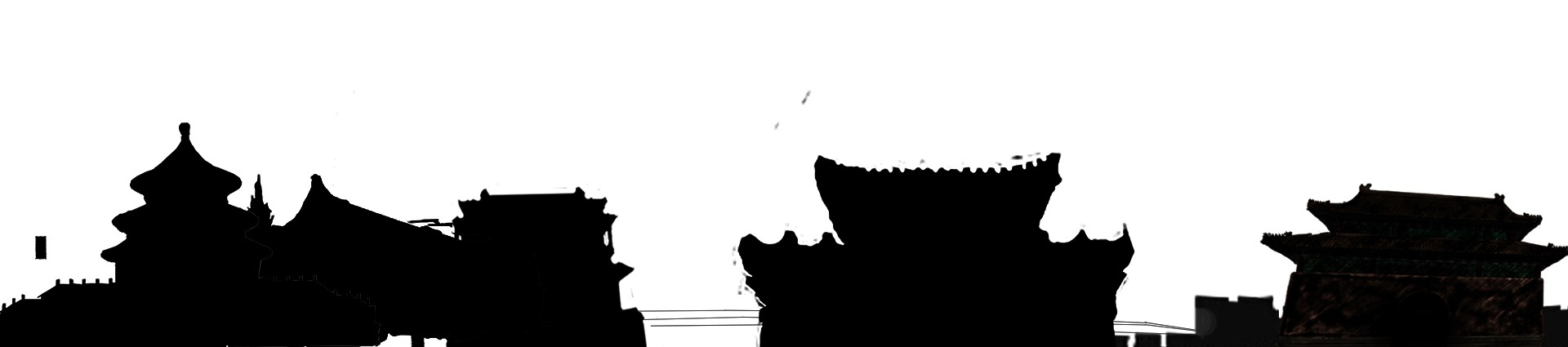 天坛剪影线稿免抠矢量素材