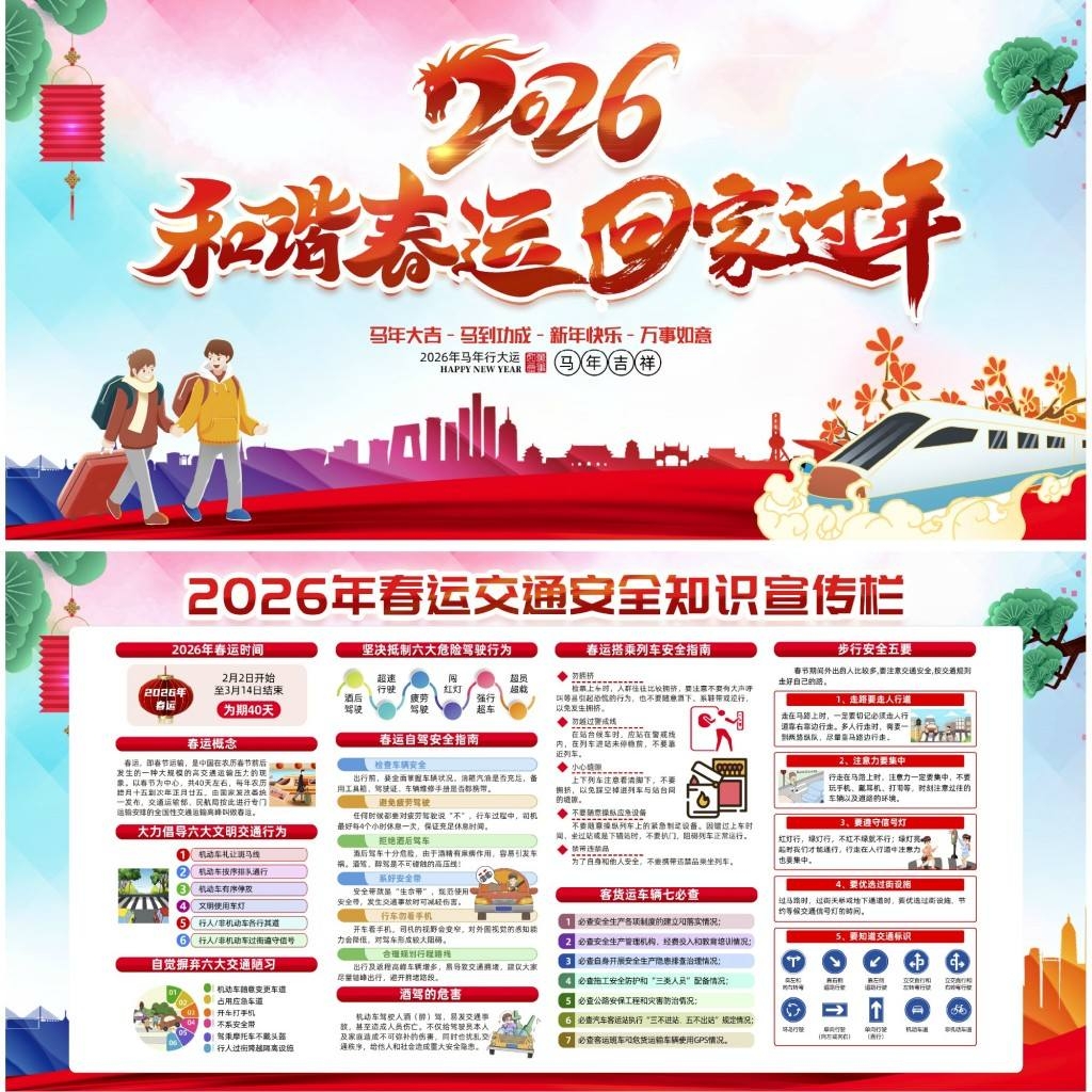 2026年春运交通安全知识宣传栏展板 (12)