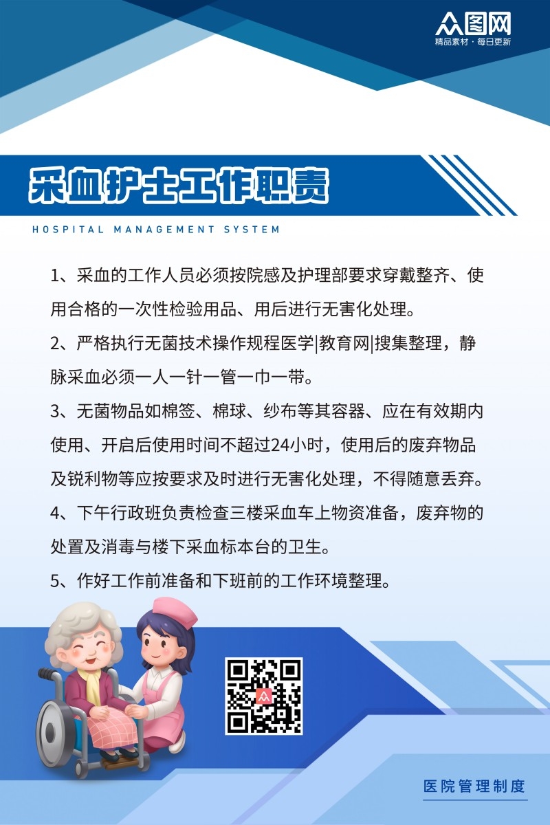 诊所医院采血护士工作职责制度牌