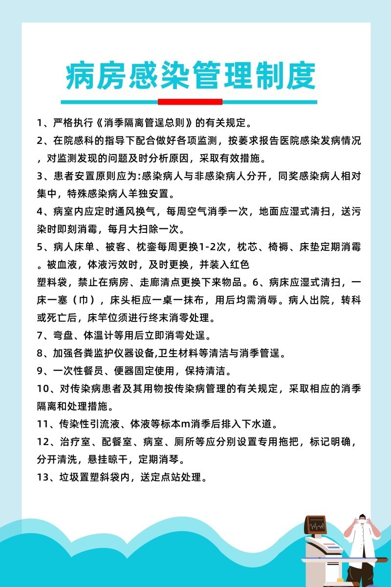 诊所医院病房感染管理制度牌