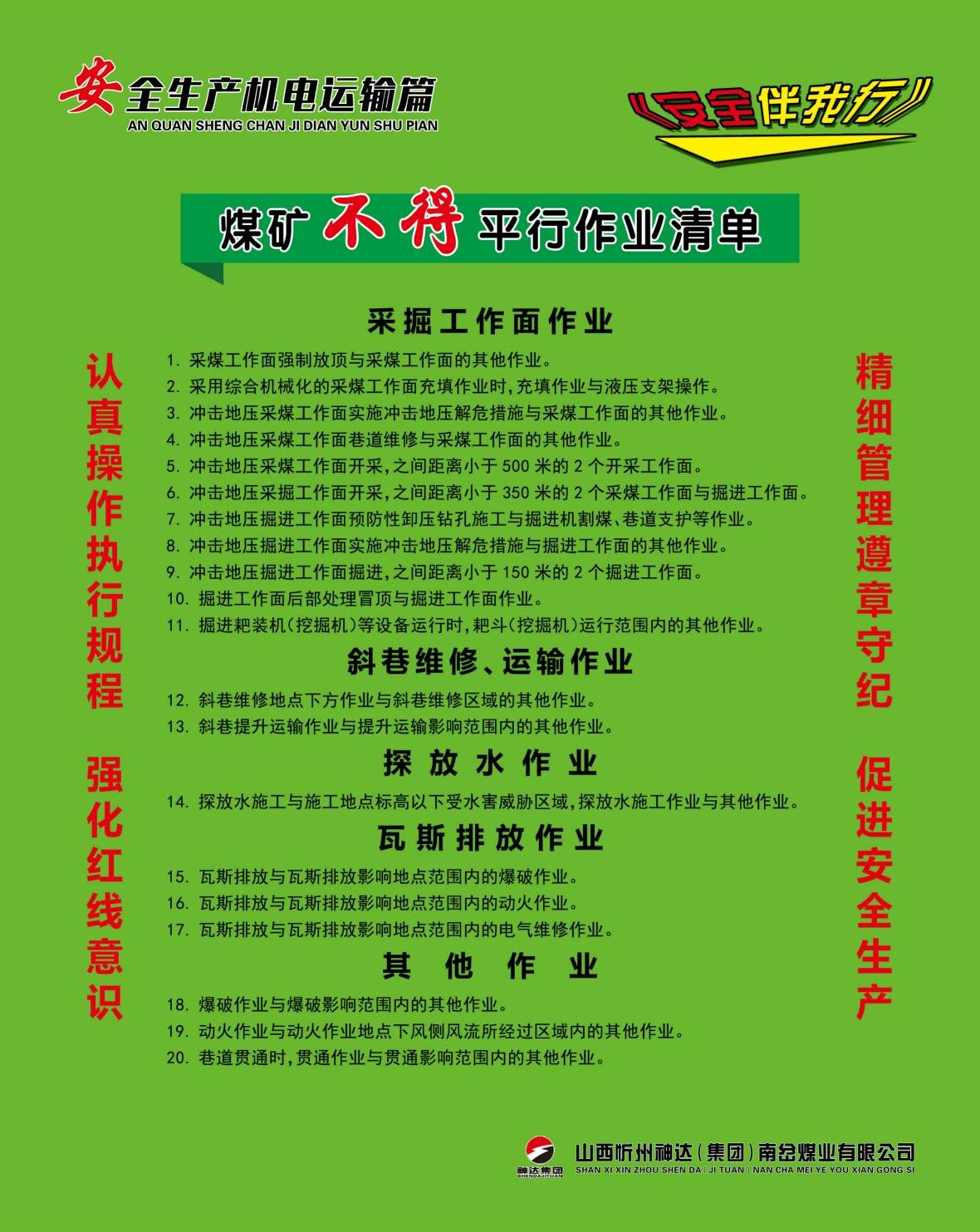 煤矿安全生产机电运输海报制度 (20)