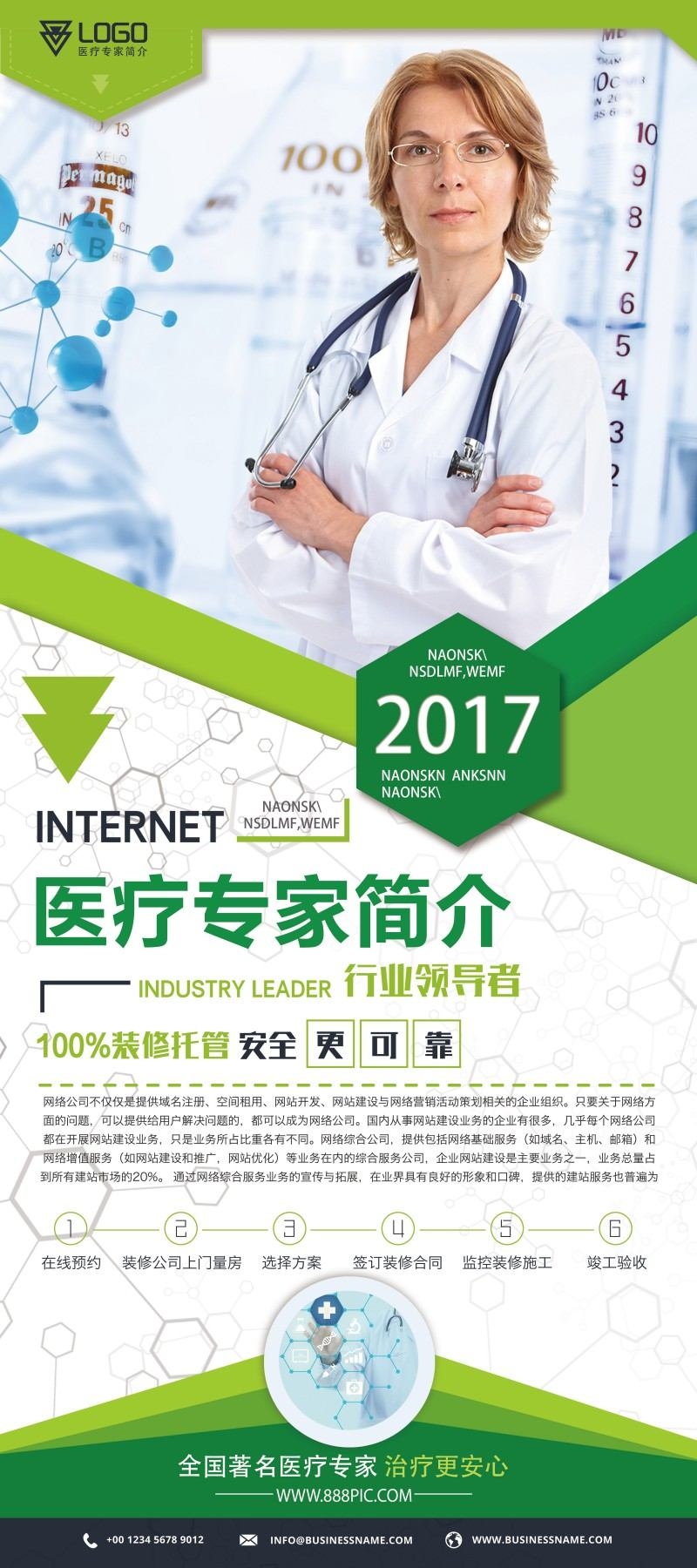 医疗专家简介展板易拉宝