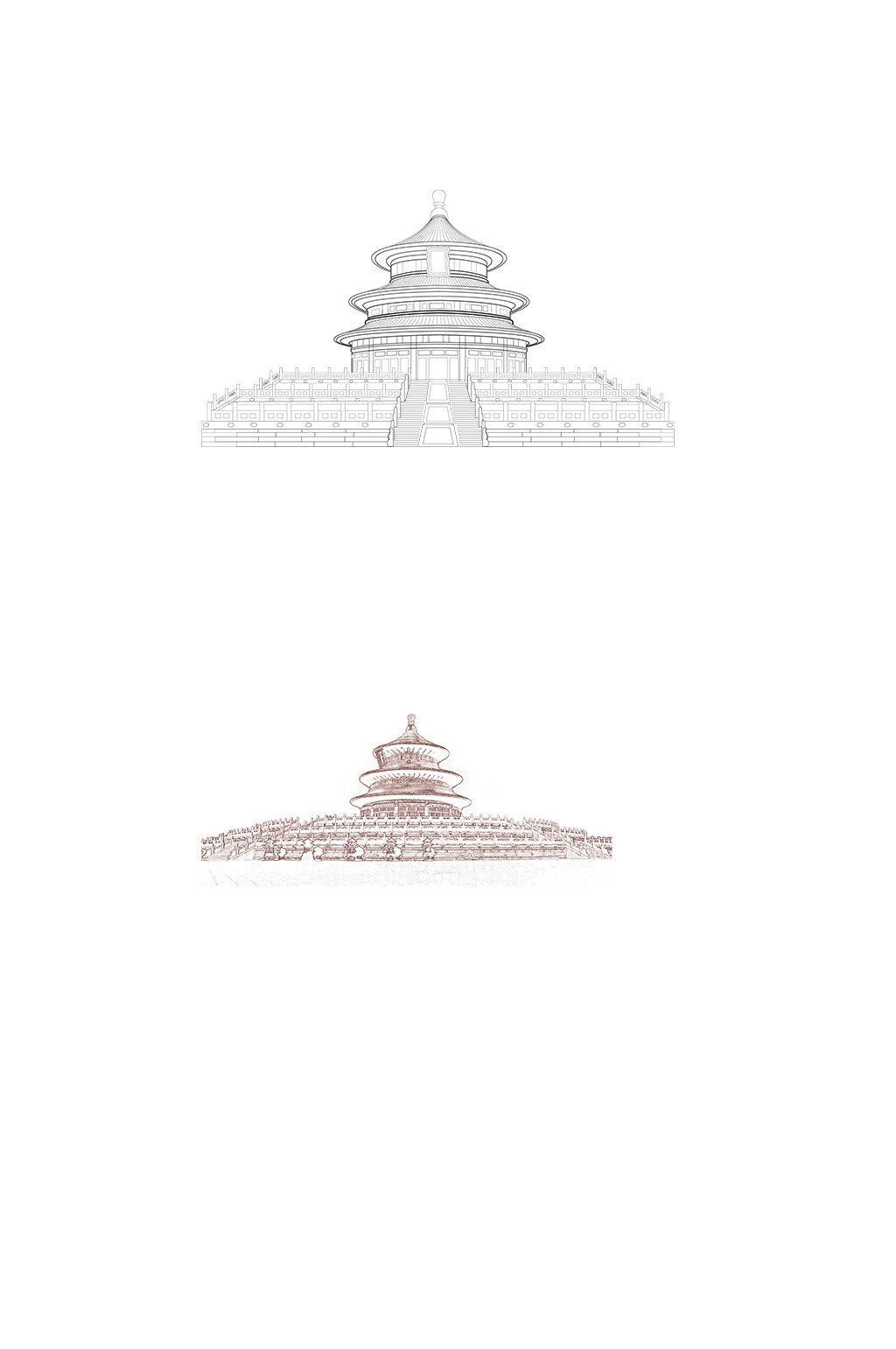 天坛剪影线稿免抠矢量素材 (16)