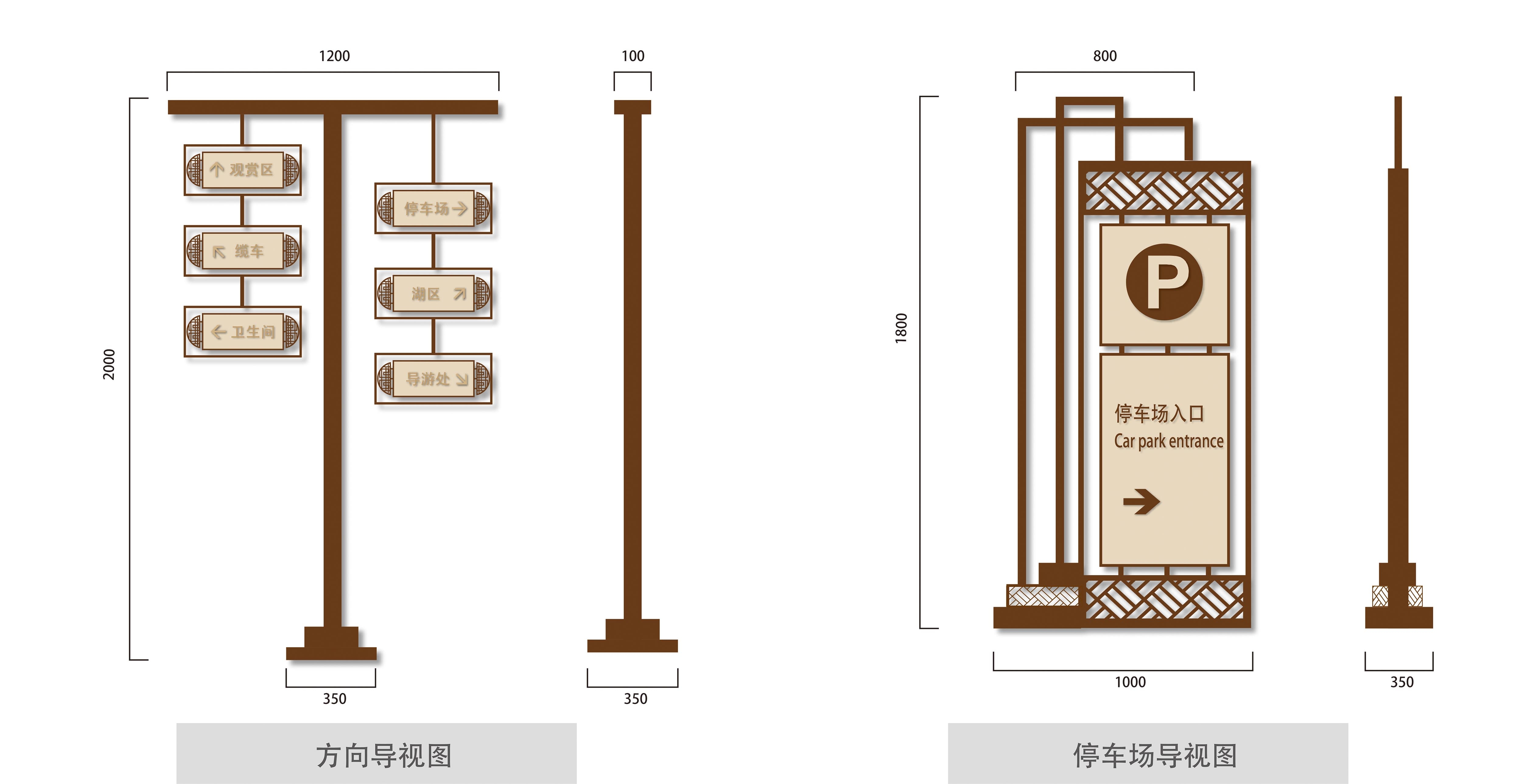 景区方向停车场导视标识指示牌系统