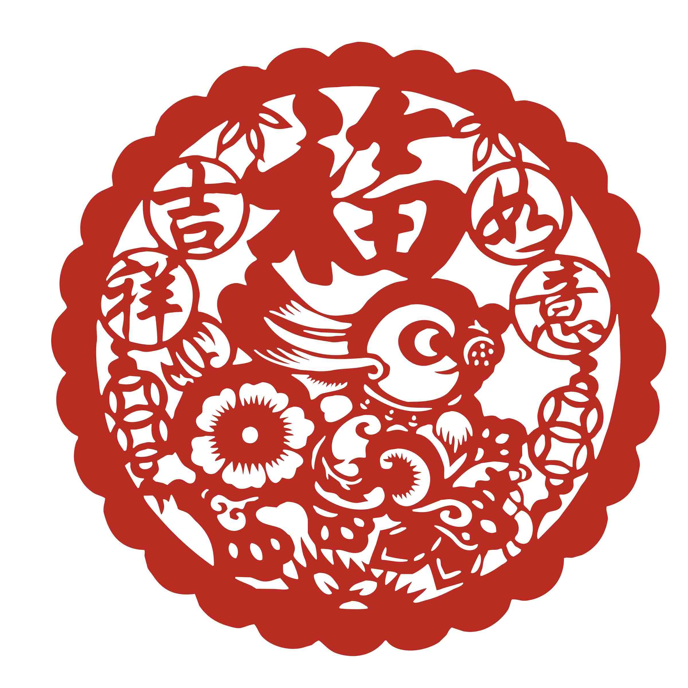 福字剪纸窗花矢量素材 (36)