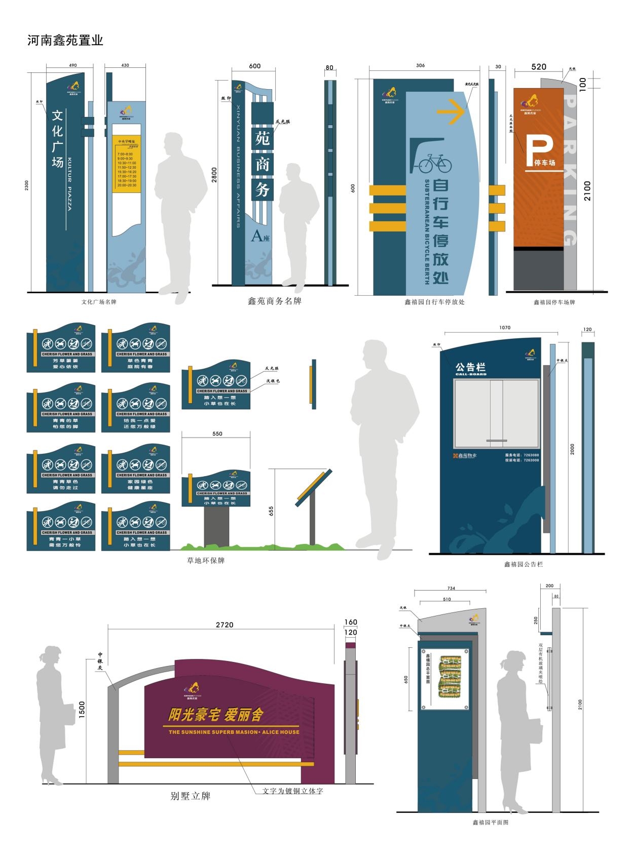 精品房地产标识全套导视系统指示牌