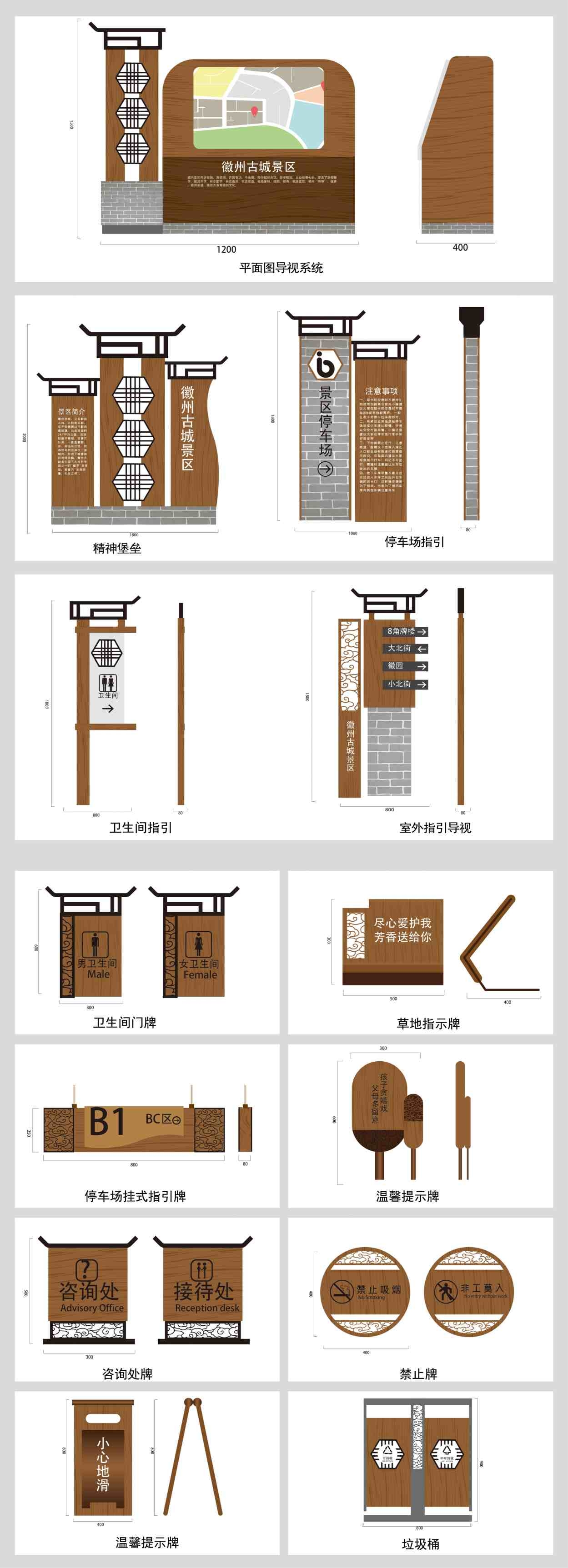 古城景区导视标识指示牌系统
