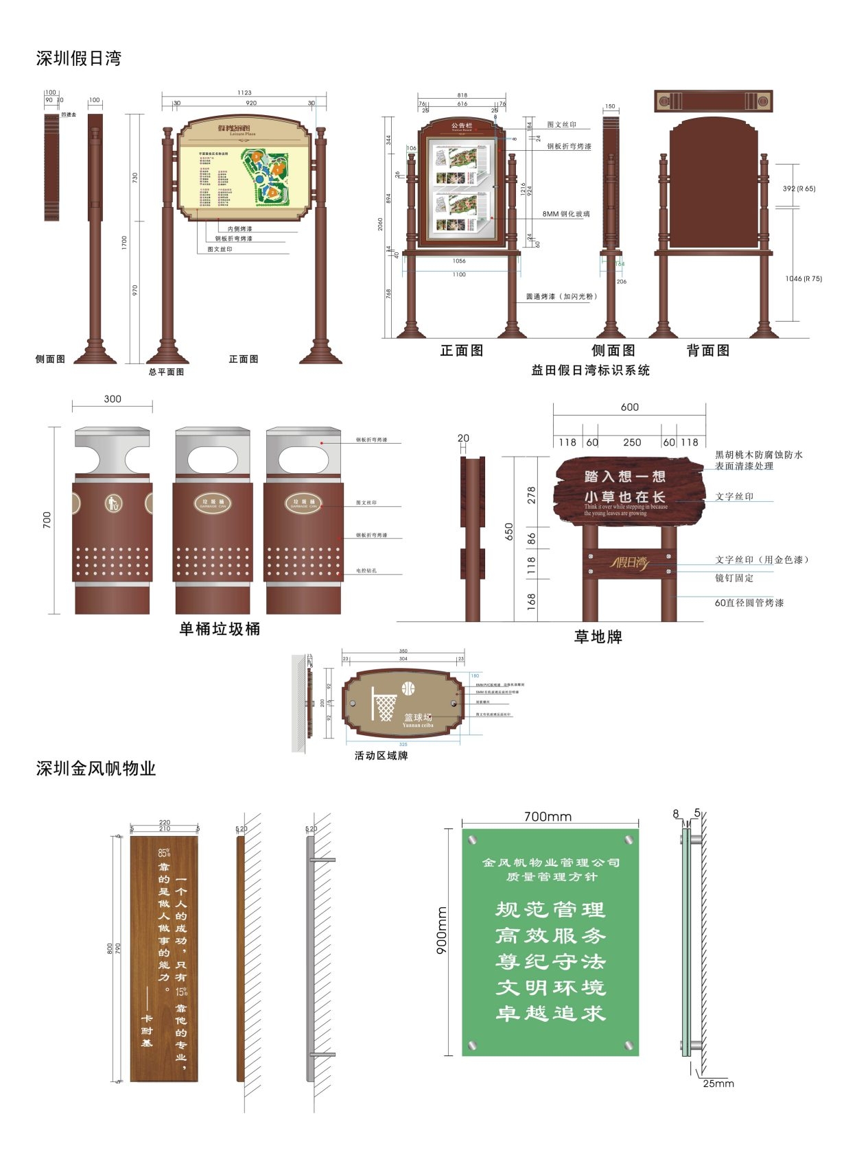 复古房地产小区标识全套导视系统指示牌