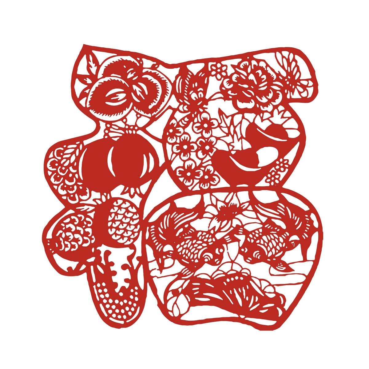 福字剪纸窗花矢量素材 (5)