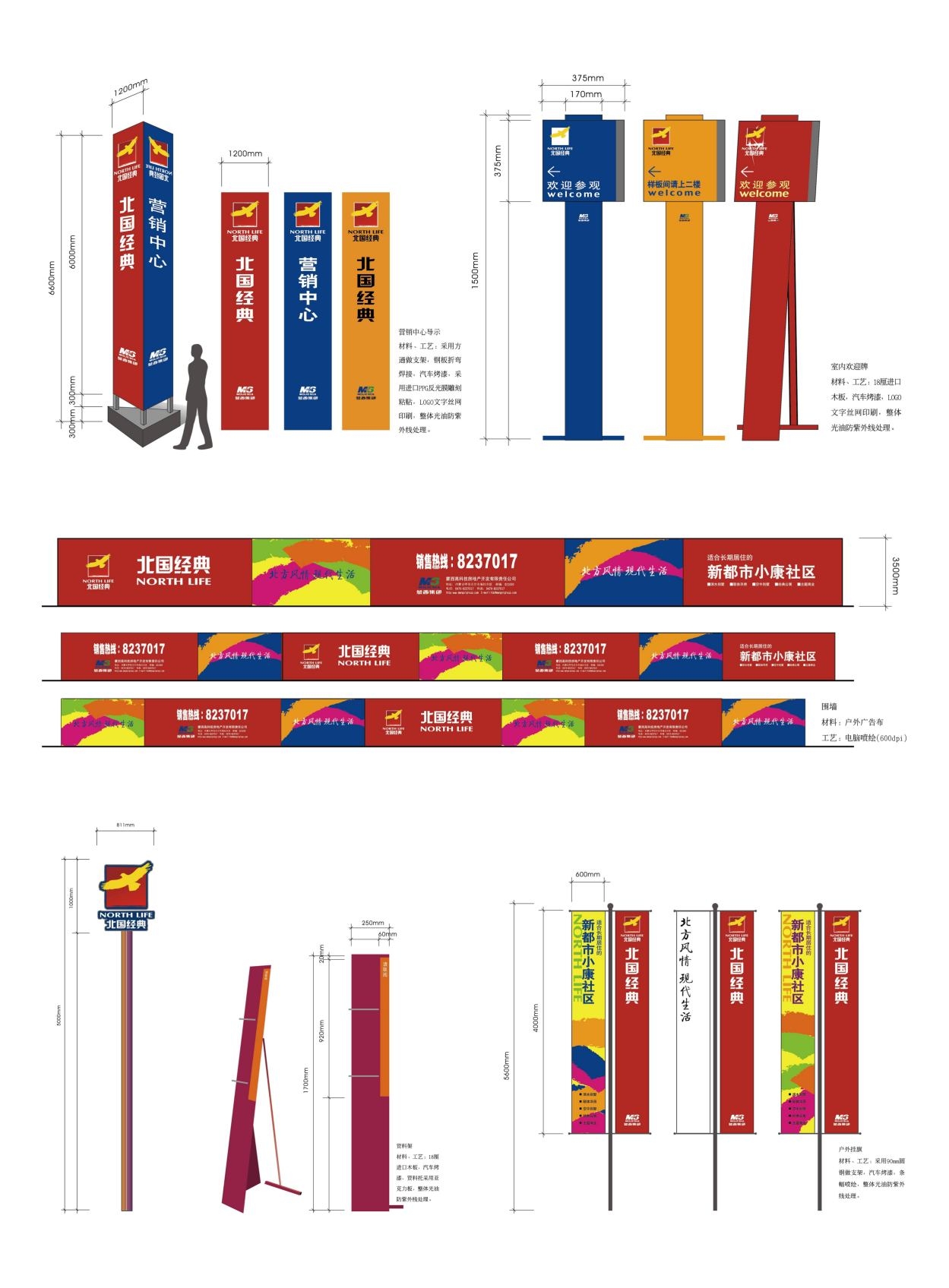 精品大气房地产标识全套导视系统指示牌