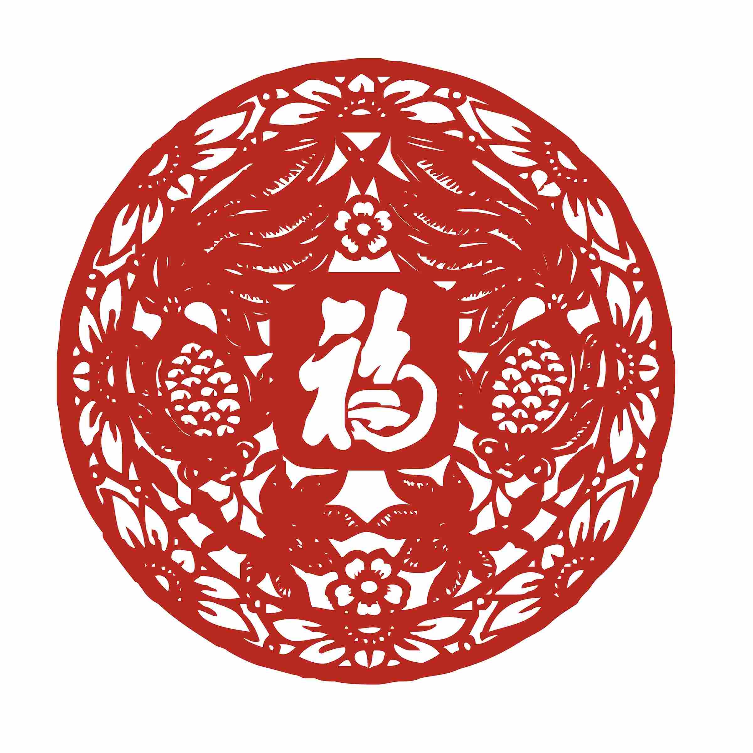 福字剪纸窗花矢量素材