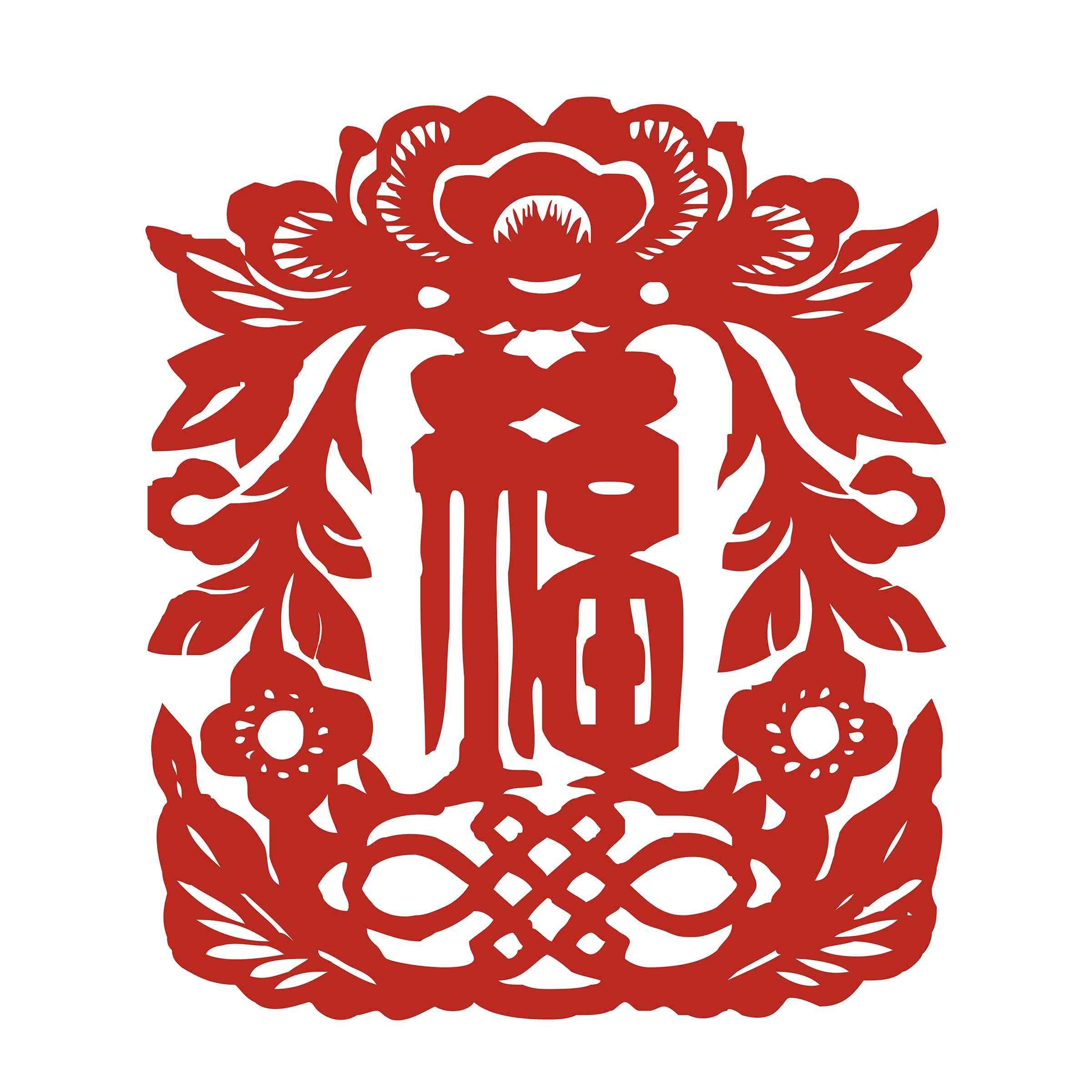 福字剪纸窗花矢量素材 (92)