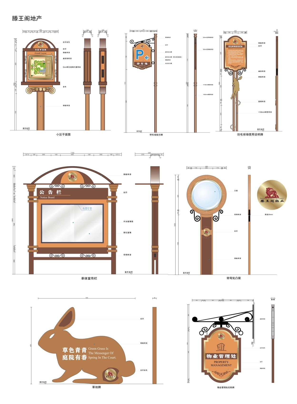 经典房地产标识全套导视系统指示牌