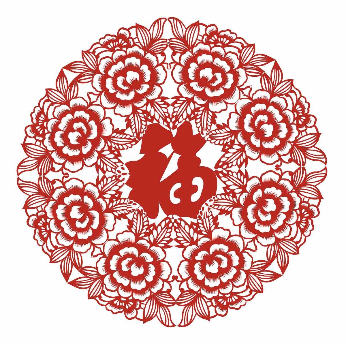 福字剪纸窗花矢量素材 (25)