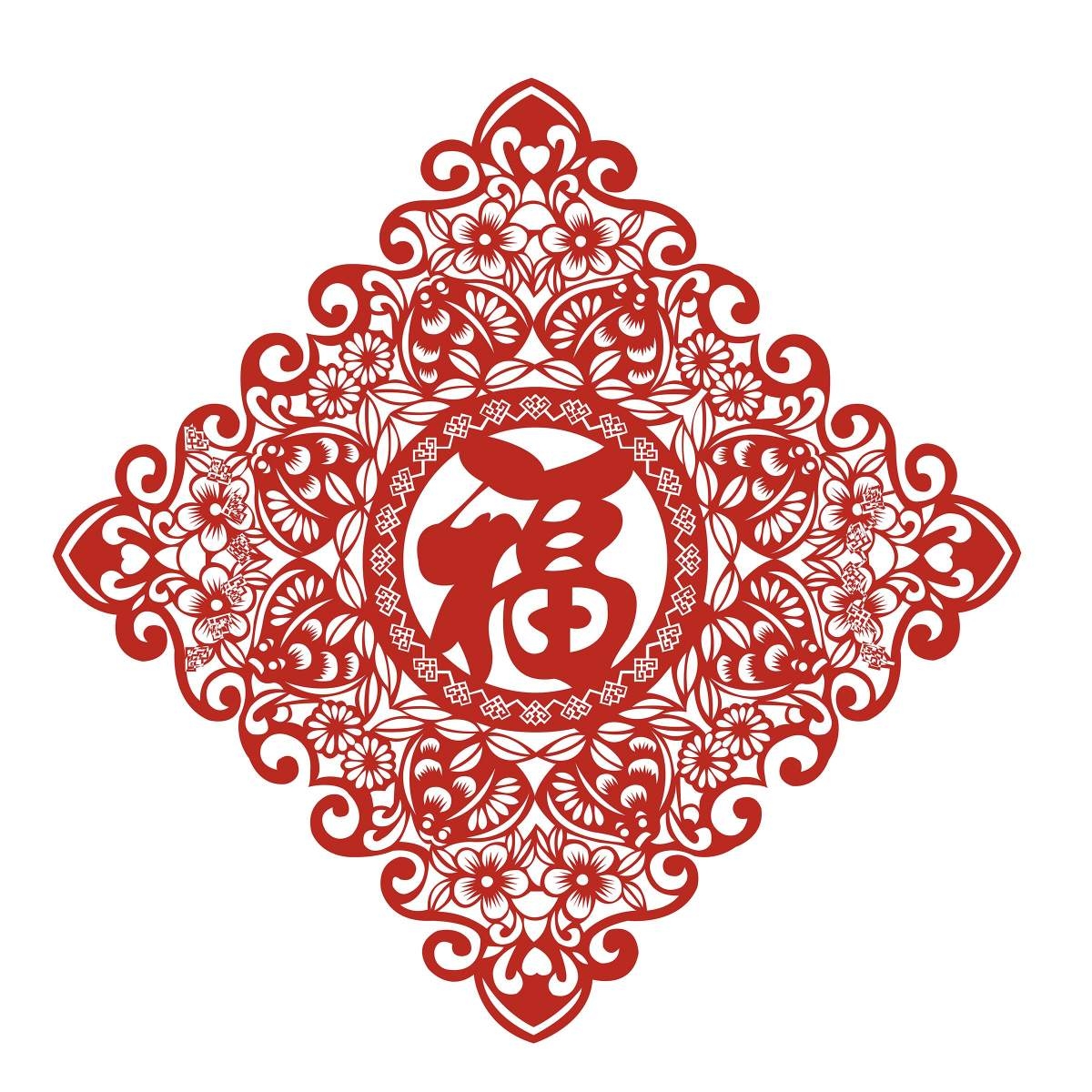 福字剪纸窗花矢量素材 (56)