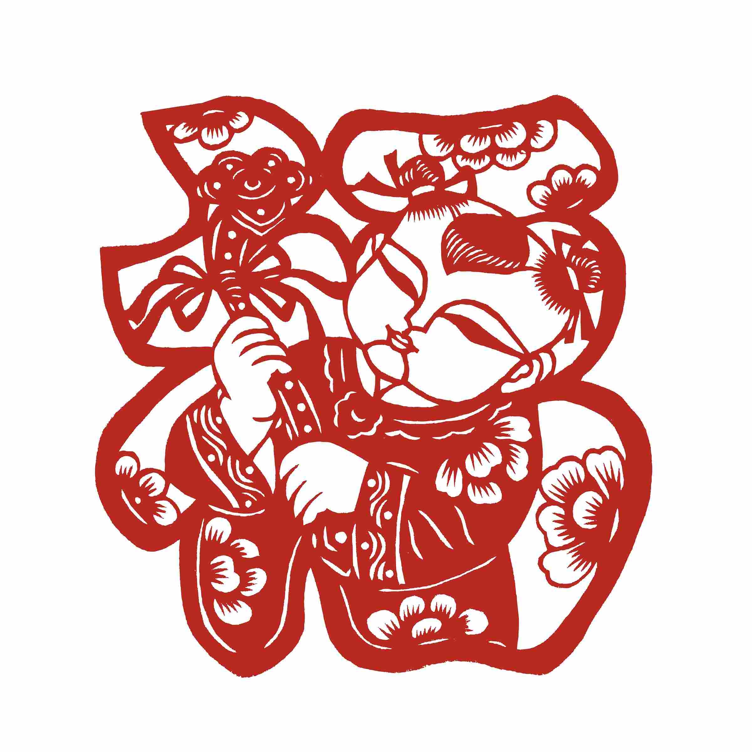 福字剪纸窗花矢量素材 (82)