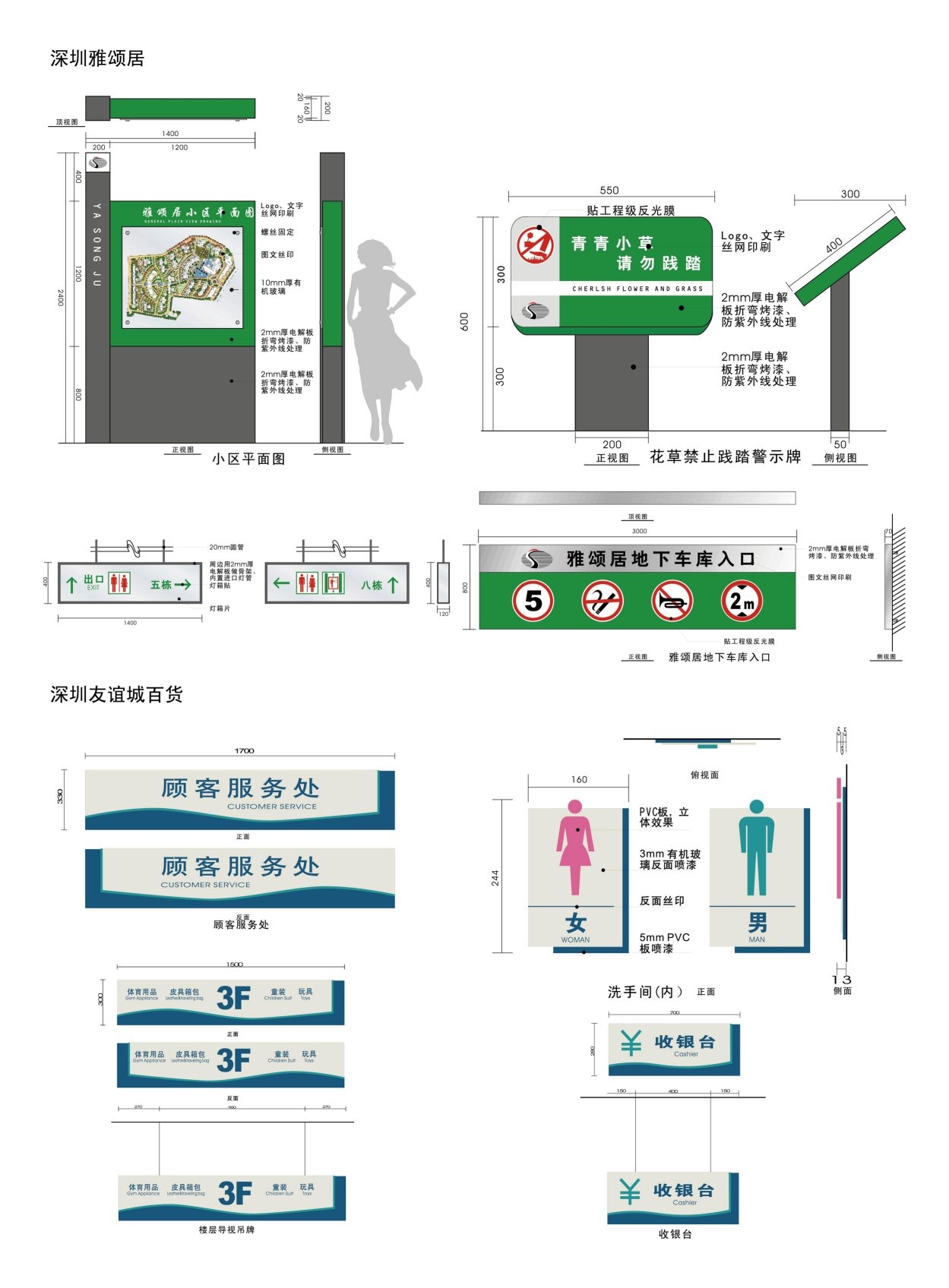 复古房地产小区标识全套导视系统指示牌 (36)