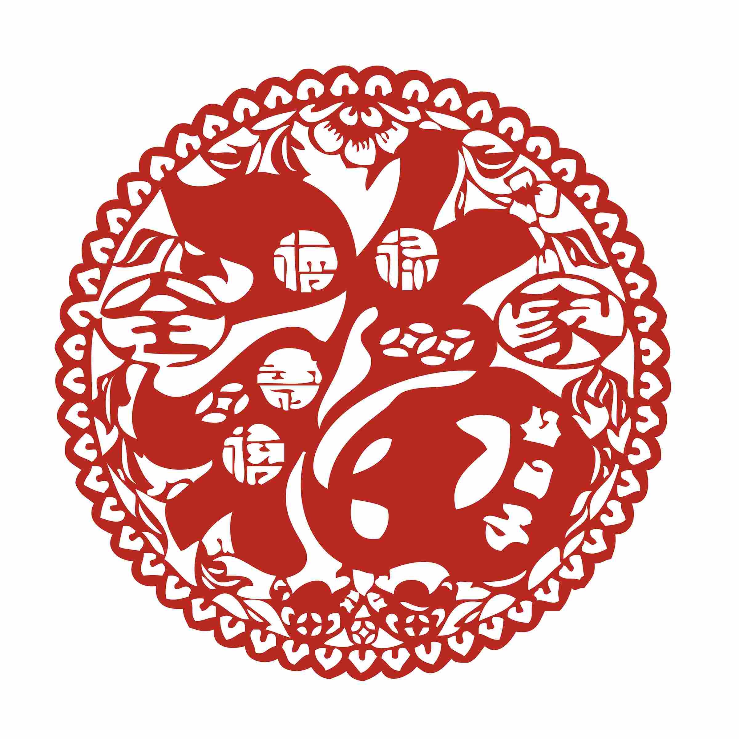 福字剪纸窗花矢量素材 (30)