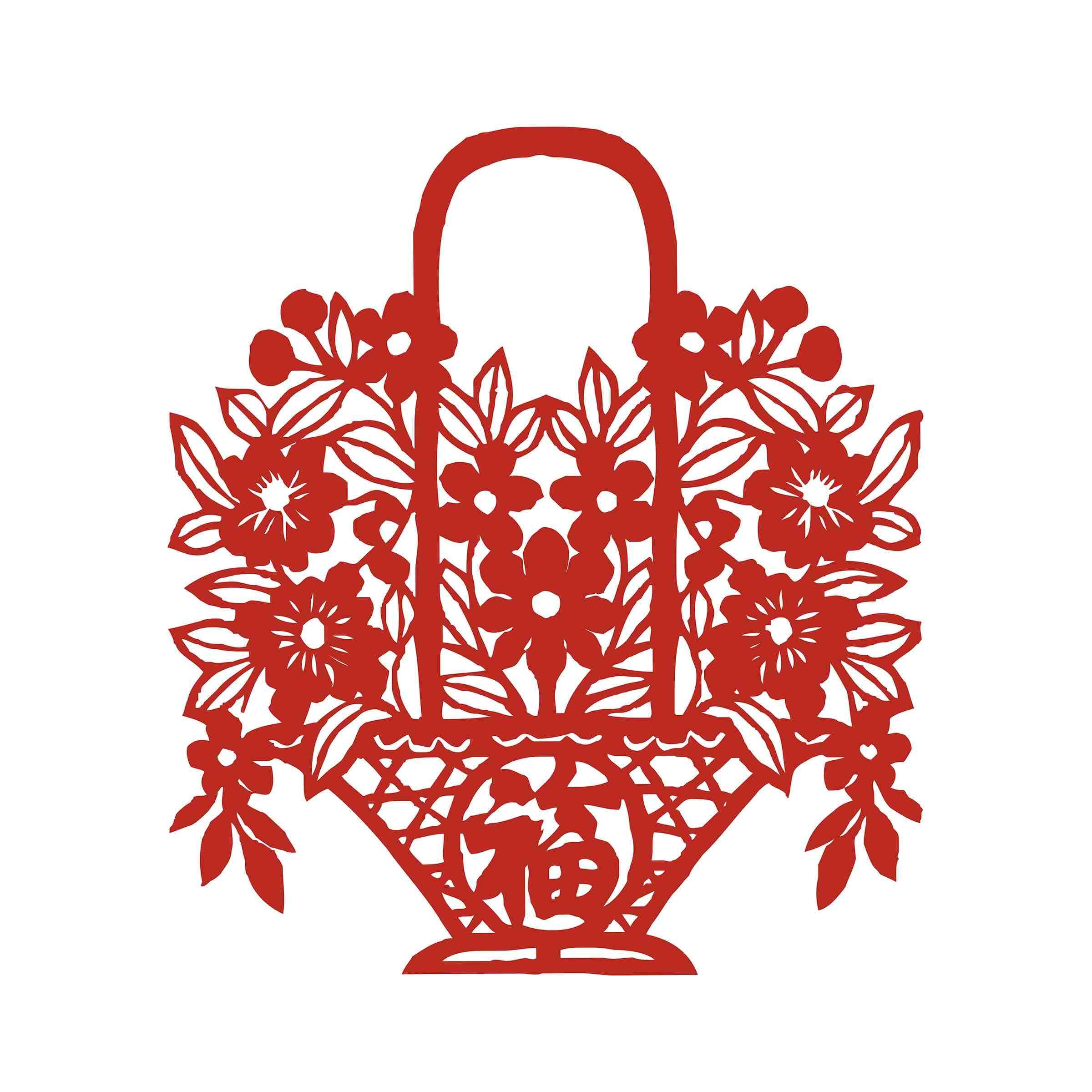 福字剪纸窗花矢量素材