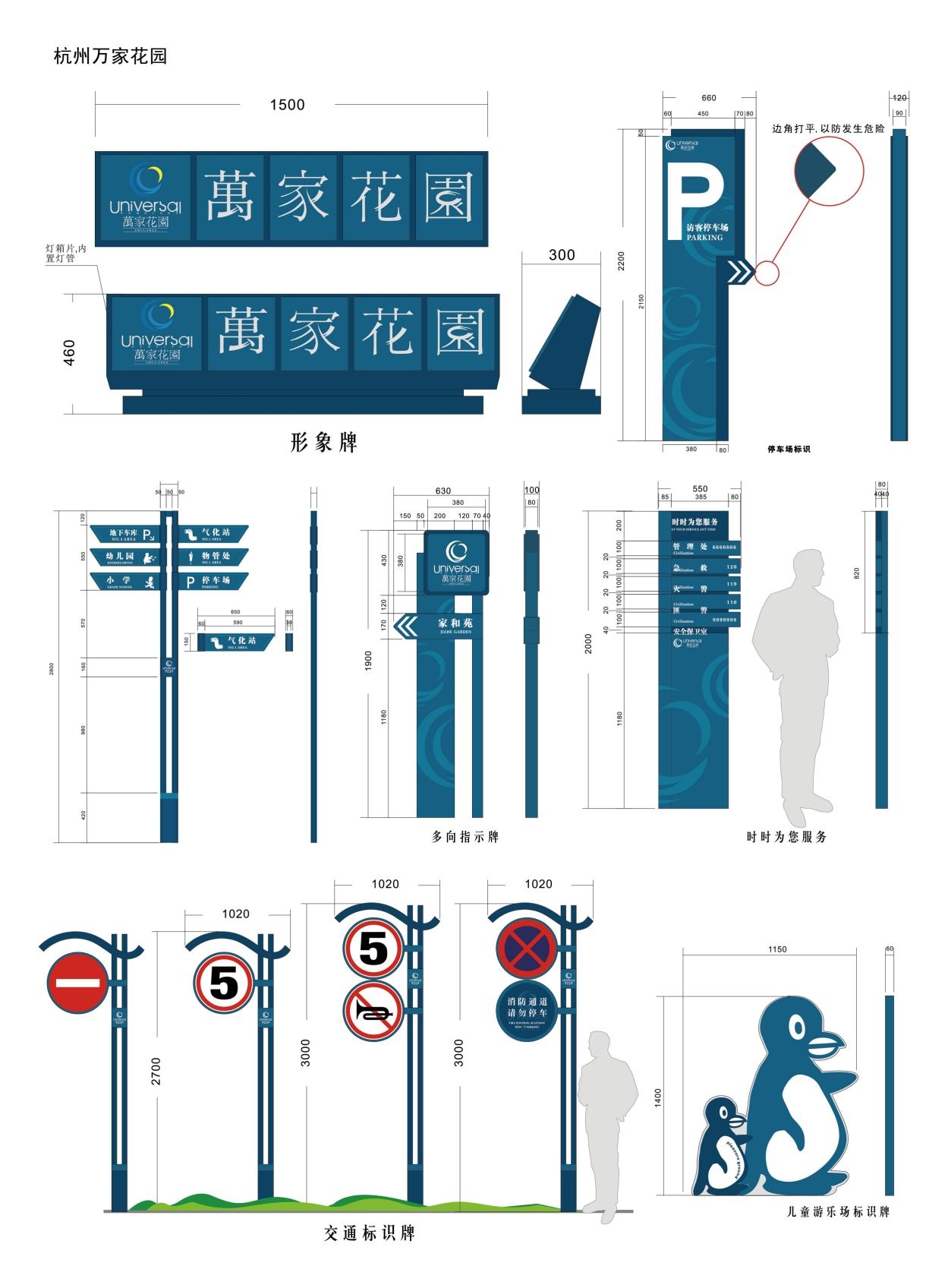 精品房地产标识全套导视系统指示牌