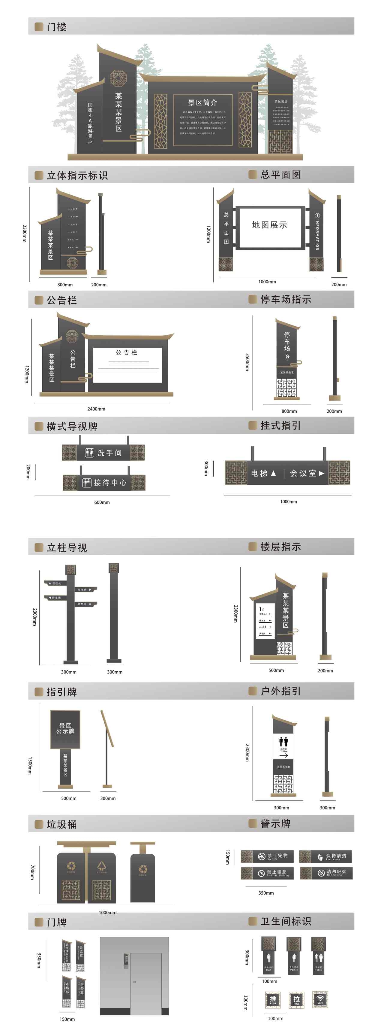 古城景区导视标识指示牌系统 (4)