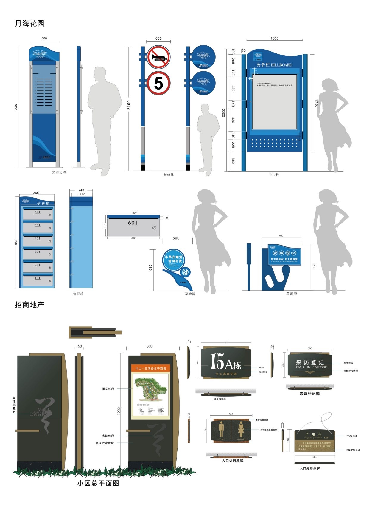 房地产小区标识全套导视系统指示牌