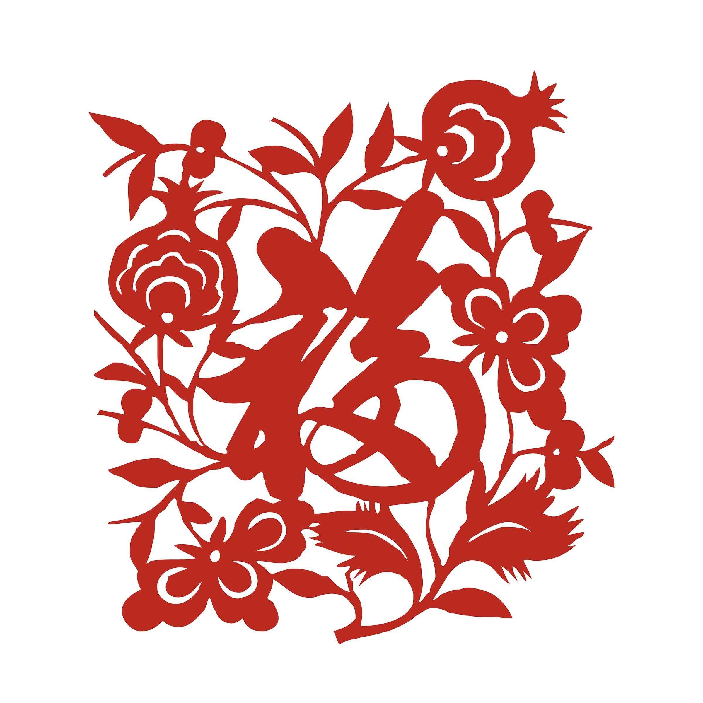 福字剪纸窗花矢量素材