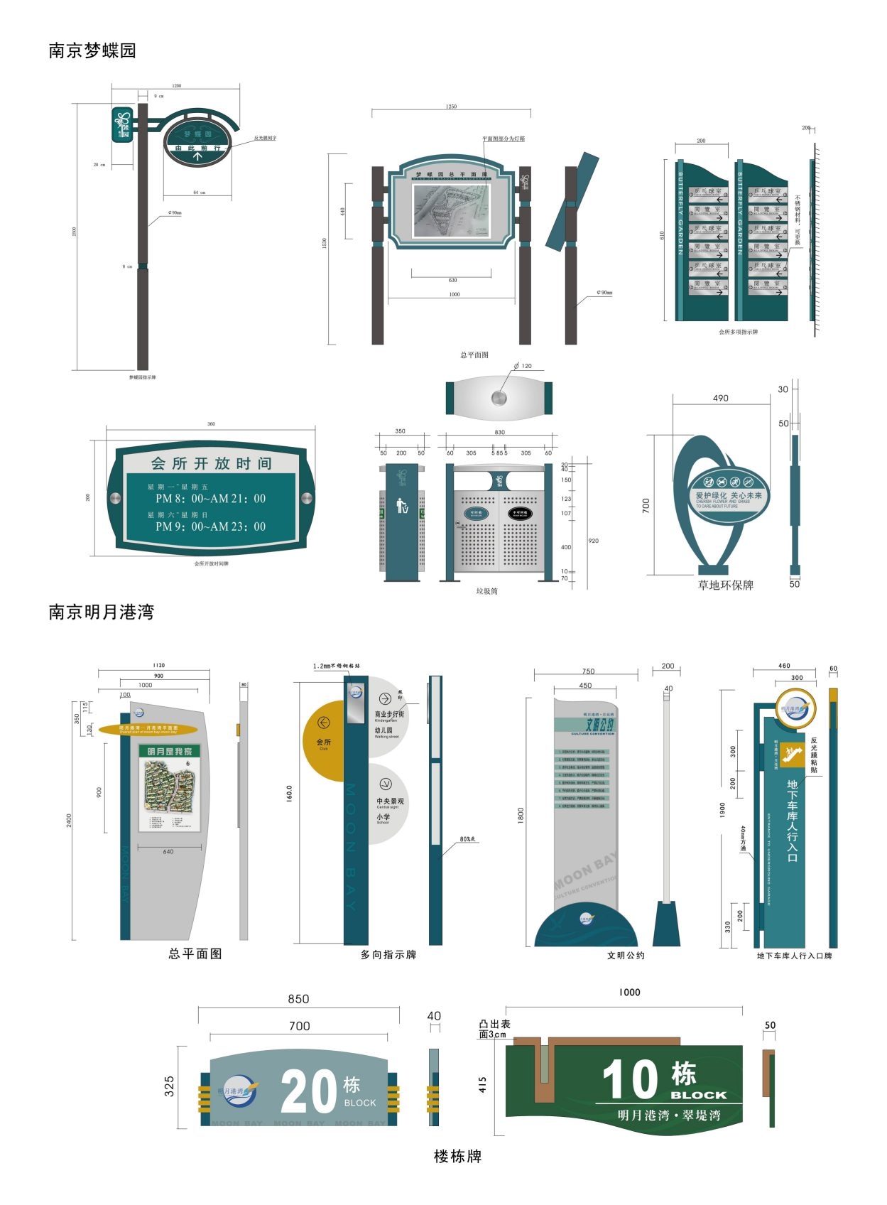 房地产小区标识全套导视系统指示牌