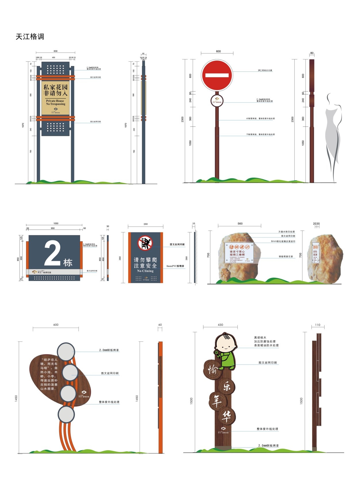 经典房地产标识全套导视系统指示牌