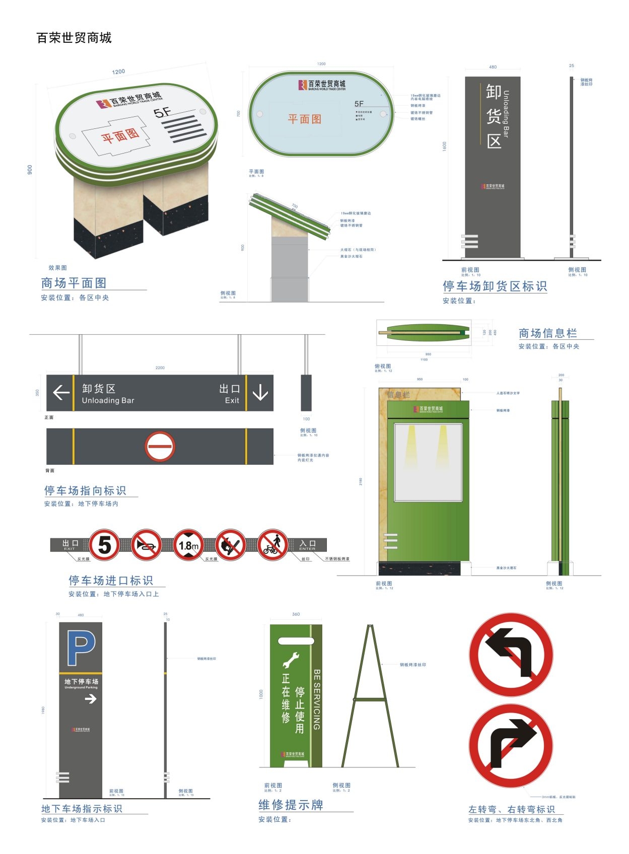 商场农贸市场商贸城标识全套导视系统指示牌