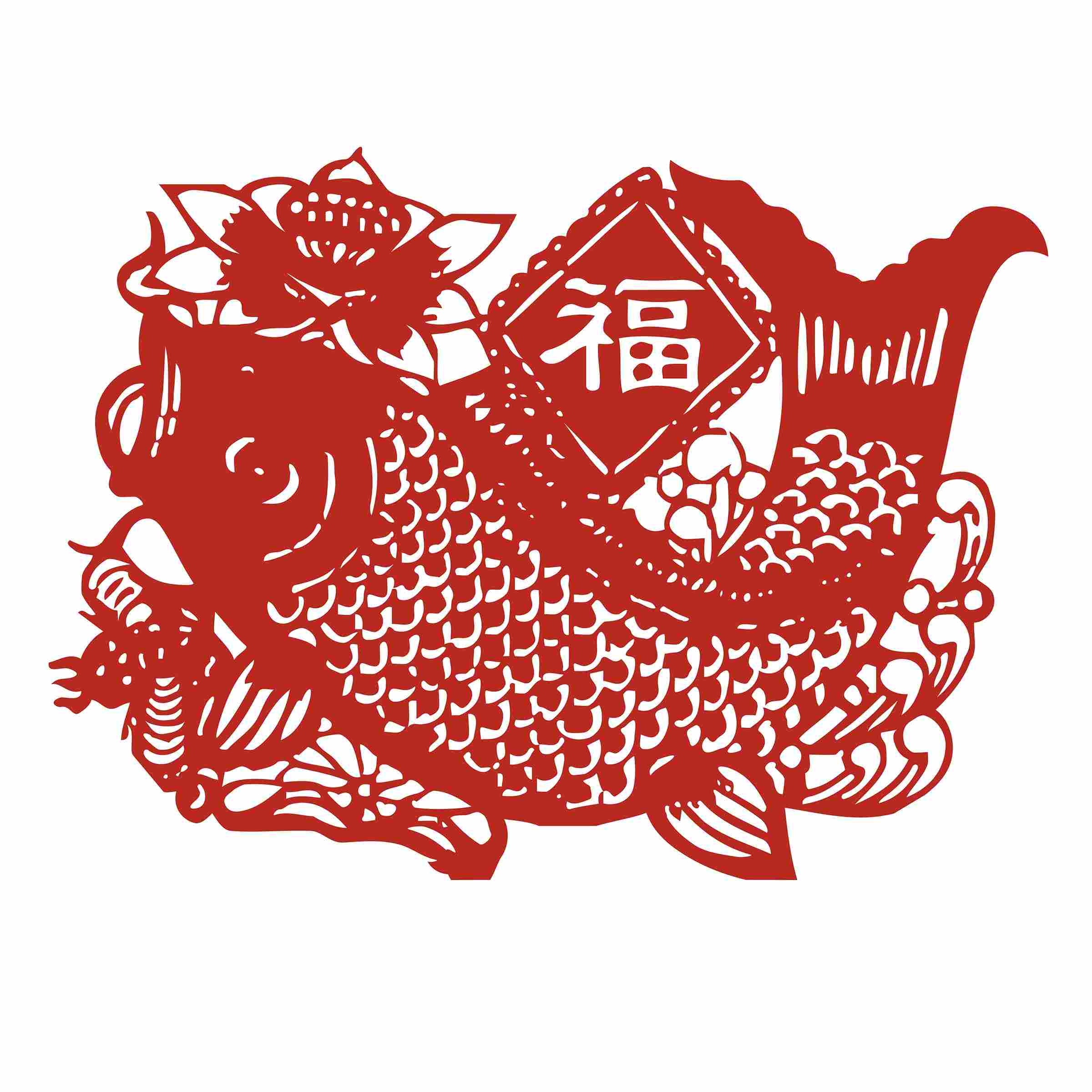 福字剪纸窗花矢量素材