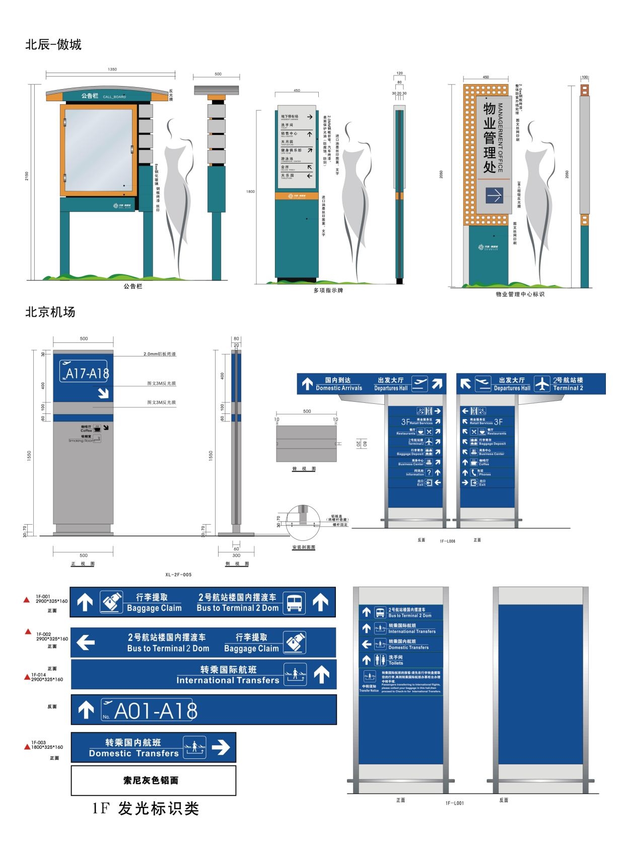 复古房地产小区标识全套导视系统指示牌