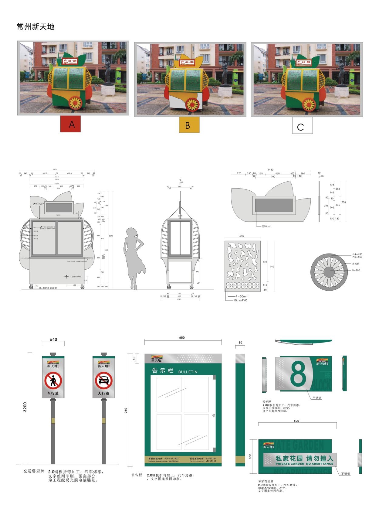 经典房地产标识全套导视系统指示牌 (9)